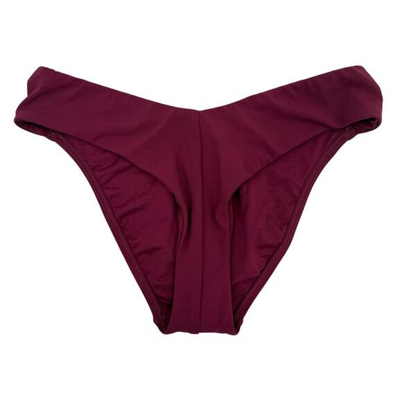 Robin Piccone Bikini Bottoms Size Small Ava High Leg 201765 NEW Eggplant NWOT